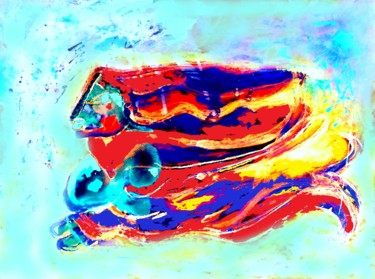Digitale Kunst mit dem Titel "Je fus sirène" von Mysane, Original-Kunstwerk, Digitale Malerei
