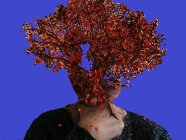 Цифровое искусство под названием "automne facial" - Mysane, Подлинное произведение искусства, Цифровая живопись