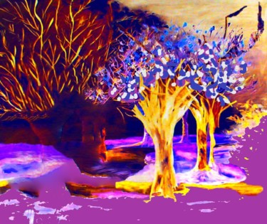 Arts numériques intitulée "lumières sur la Hem" par Mysane, Œuvre d'art originale, Peinture numérique