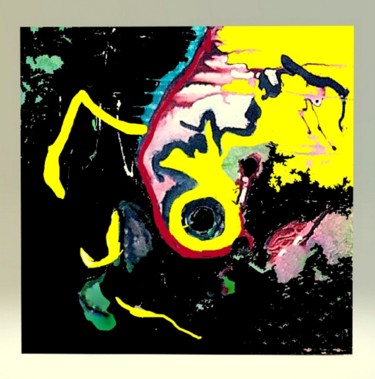 Arts numériques intitulée "La ligne jaune" par Mysane, Œuvre d'art originale, Acrylique
