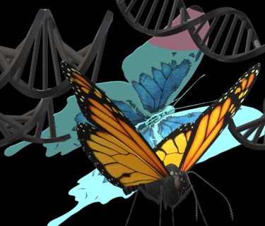 Цифровое искусство под названием "papillons lumminesc…" - Mysane, Подлинное произведение искусства, Цифровая живопись