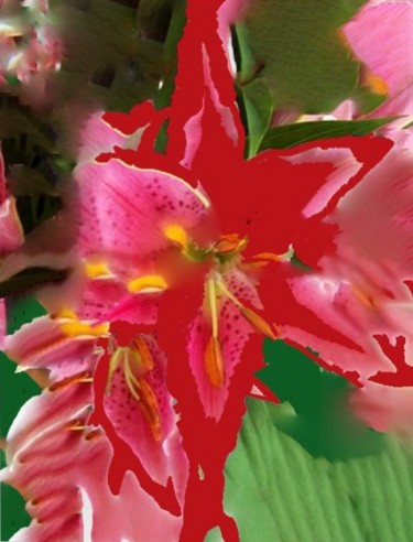 Digitale Kunst mit dem Titel "Décomposition flora…" von Mysane, Original-Kunstwerk, Digitale Malerei
