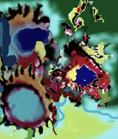 Digitale Kunst mit dem Titel "le bouquet" von Mysane, Original-Kunstwerk, Digitale Malerei