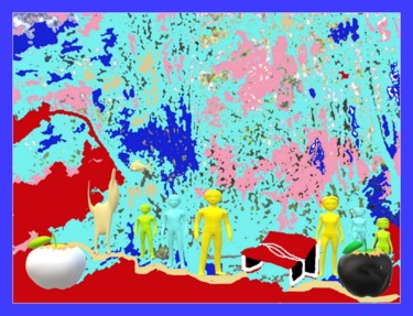 Digitale Kunst getiteld "les petits hommes d…" door Mysane, Origineel Kunstwerk, Digitaal Schilderwerk