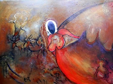Painting titled "si-chagall-etait-la…" by Mysane, Original Artwork, Acrylic