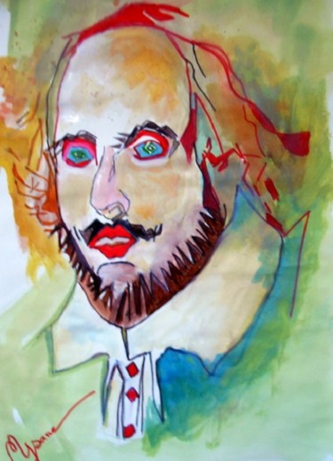 Zeichnungen mit dem Titel "Shakespeare" von Mysane, Original-Kunstwerk, Tinte