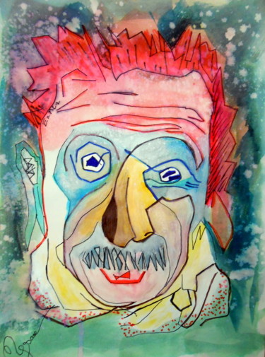 Zeichnungen mit dem Titel "Einstein" von Mysane, Original-Kunstwerk, Tinte