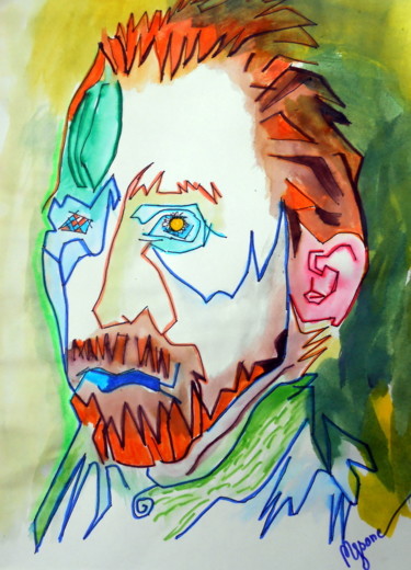 Dibujo titulada "Van Gogh" por Mysane, Obra de arte original, Tinta
