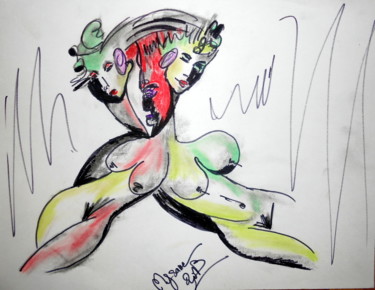 Disegno intitolato "esquisse.jpg" da Mysane, Opera d'arte originale, Pastello