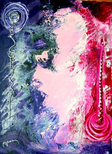 Peinture intitulée "oui-je-suis-rose-et…" par Mysane, Œuvre d'art originale, Autre