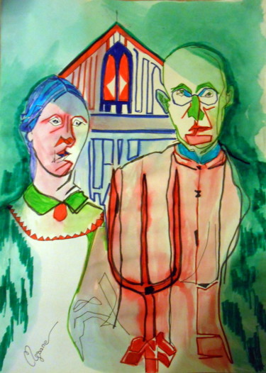 Drawing titled "american-gothic-d-a…" by Mysane, Original Artwork, Other
