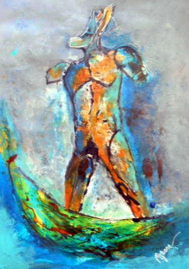 Painting titled "el-pescador" by Mysane, Original Artwork, Other