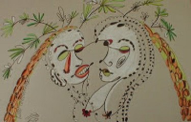 Drawing titled "les-amoureux.jpg" by Mysane, Original Artwork, Other