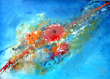 Peinture intitulée "diagonale-fleurie" par Mysane, Œuvre d'art originale, Autre