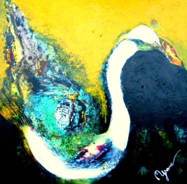 Peinture intitulée "Le chant du cygne" par Mysane, Œuvre d'art originale, Autre