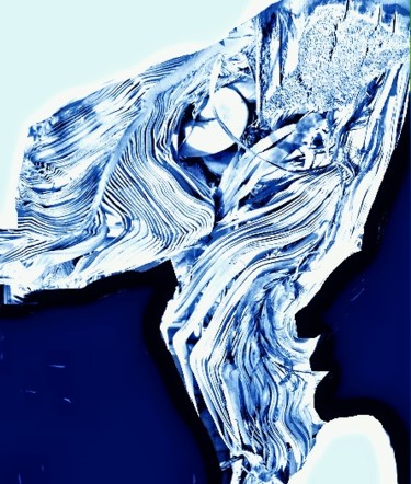 Digital Arts titled "Peuple fantôme bleu" by Mysane, Original Artwork, Photo Montage