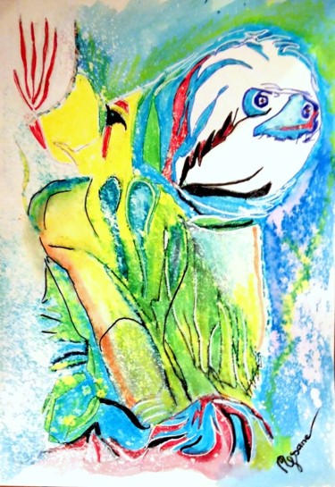 Desenho intitulada "Pas paresseux ...ma…" por Mysane, Obras de arte originais, Tinta