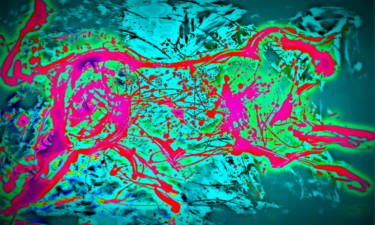Arts numériques intitulée "Taureau fougueux" par Mysane, Œuvre d'art originale, Peinture numérique
