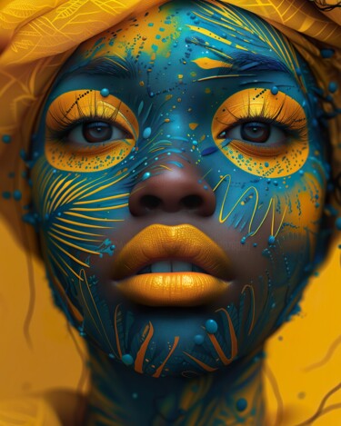 Digital Arts με τίτλο "African Vibes" από Mysti Kali, Αυθεντικά έργα τέχνης, Εικόνα που δημιουργήθηκε με AI