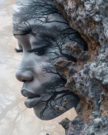 Digitale Kunst mit dem Titel "Woman Tree" von Mysti Kali, Original-Kunstwerk, KI-generiertes Bild
