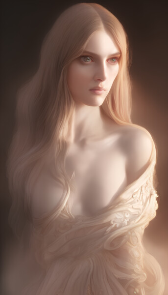 Arte digitale intitolato "Elegant Woman Portr…" da Mystic Muse, Opera d'arte originale, Immagine generata dall'IA