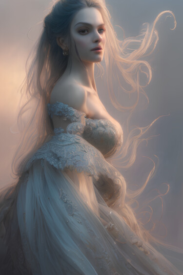 Digitale Kunst getiteld "Beautiful Princess" door Mystic Muse, Origineel Kunstwerk, AI gegenereerde afbeelding