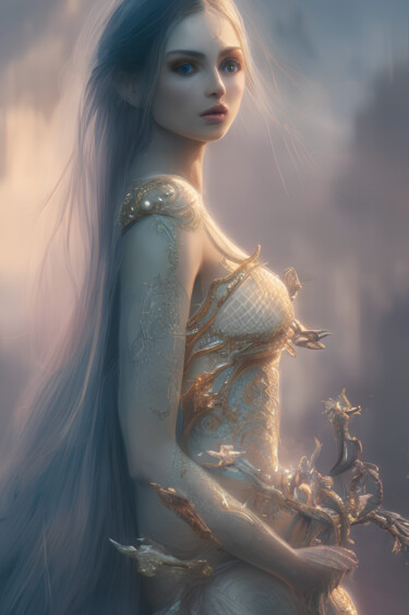 Digitale Kunst mit dem Titel "A Royal Woman" von Mystic Muse, Original-Kunstwerk, KI-generiertes Bild