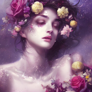 Artes digitais intitulada "Celestial Sorceress…" por Mystic Muse, Obras de arte originais, Imagem gerada por IA
