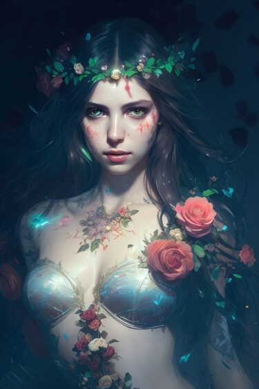 Digital Arts titled "Illuminating Beauty…" by Mystic Muse, Original Artwork, AI generated image