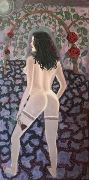 Peinture intitulée "Une femme dans la n…" par Virginie R. (Nikitaforever), Œuvre d'art originale