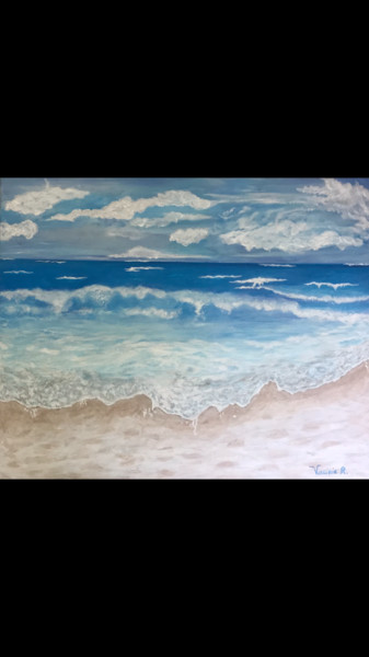 Painting titled "Blue" by Virginie R. (Nikitaforever), Original Artwork