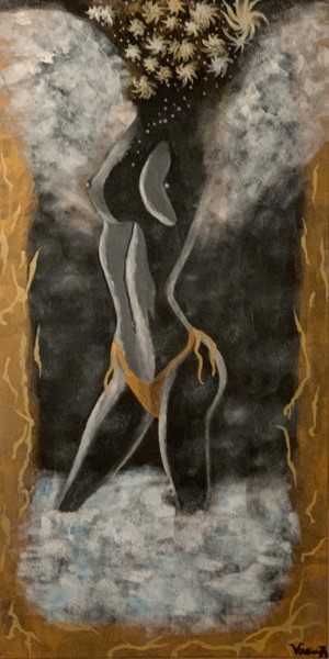 Peinture intitulée "L ange déchu" par Virginie R. (Nikitaforever), Œuvre d'art originale, Acrylique