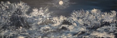 Peinture intitulée "Sous la lune 261019" par Virginie R. (Nikitaforever), Œuvre d'art originale, Acrylique