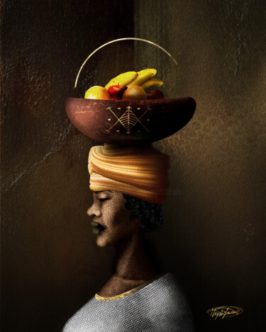 Arts numériques intitulée "AYIZAN" par Mystifrican, Œuvre d'art originale, Travail numérique 2D Monté sur Châssis en bois