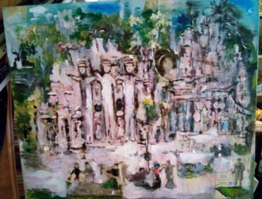 Collages getiteld "Le Palais Idéal du…" door N-J Gomiéro, Origineel Kunstwerk, Acryl