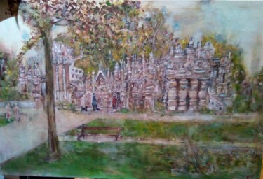 제목이 "L'automne au Palais…"인 미술작품 N-J Gomiéro로, 원작, 아크릴 나무 들것 프레임에 장착됨