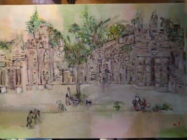 Картина под названием "Le Palais Idéal du…" - N-J Gomiéro, Подлинное произведение искусства, Акрил Установлен на Деревянная…