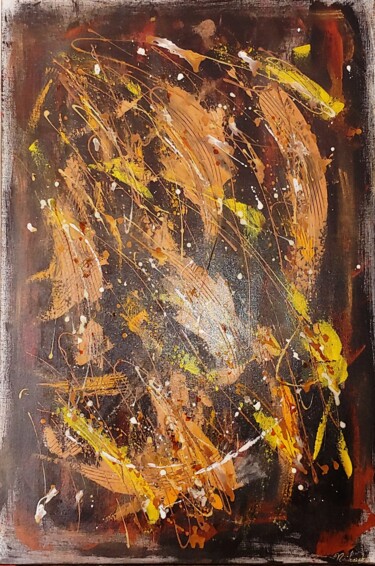 Peinture intitulée "Anxieuse: Le voilie…" par N.Landry, Œuvre d'art originale, Acrylique