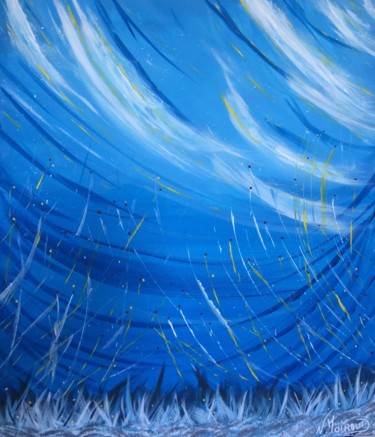 Painting titled "Le Vent" by Nathalie Moiroud, Original Artwork, Acrylic