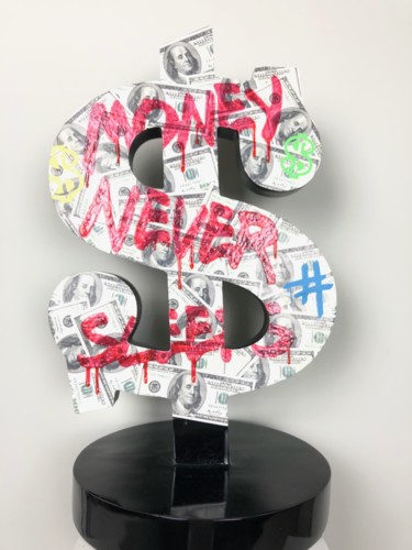 Sculpture titled "Money never sleeps" by N Nathan, Original Artwork, Spray paint
