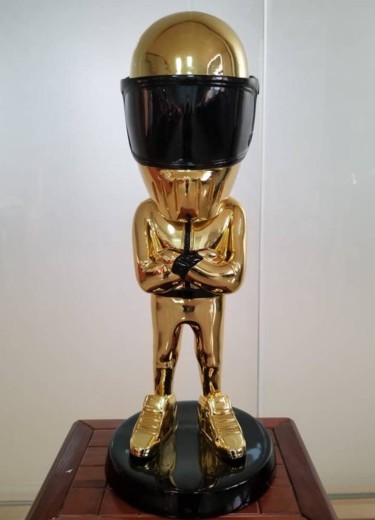 Sculpture titled ""IRO" gold by N.NAT…" by N Nathan, Original Artwork, Resin