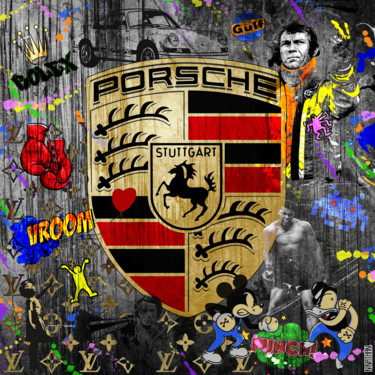Painting titled "Porsche Addict 70's" by N Nathan, Original Artwork, Digital Painting