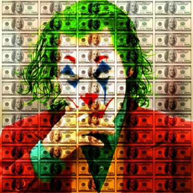 Painting titled "The Joker $$$" by N Nathan, Original Artwork, Digital Painting