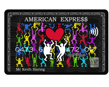 Pintura titulada "Amex Keith Haring" por N Nathan, Obra de arte original, Pintura Digital