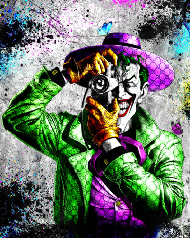 Painting titled "Joker Clic Art" by N Nathan, Original Artwork, Digital Painting