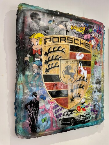 Schilderij getiteld "Porsche Addicted" door N Nathan, Origineel Kunstwerk, Acryl