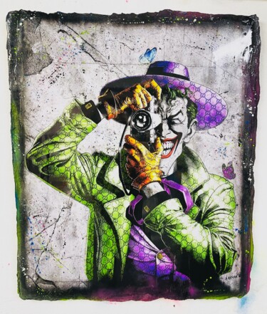 Peinture intitulée "Clic Art Joker Vers…" par N Nathan, Œuvre d'art originale, Acrylique Monté sur Aluminium