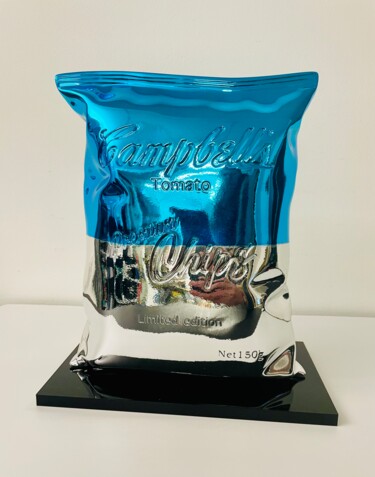 Sculpture titled "Amazing chips Blue" by N Nathan, Original Artwork, Resin
