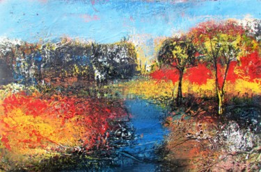 Painting titled "Landscape 1" by Nusret Nishefci, Original Artwork, Oil