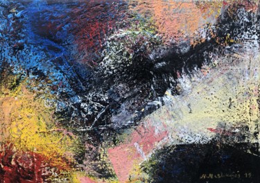 Malerei mit dem Titel "Abstract compositio…" von Nusret Nishefci, Original-Kunstwerk, Öl